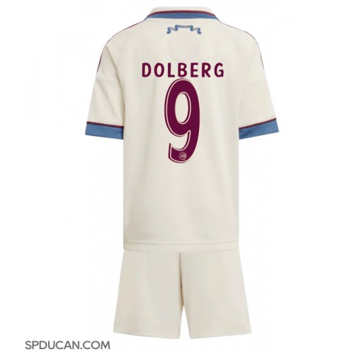 Dječji Nogometni Dres Ajax Kasper Dolberg #9 Rezervni 2025-26 Kratak Rukav (+ Kratke hlače)